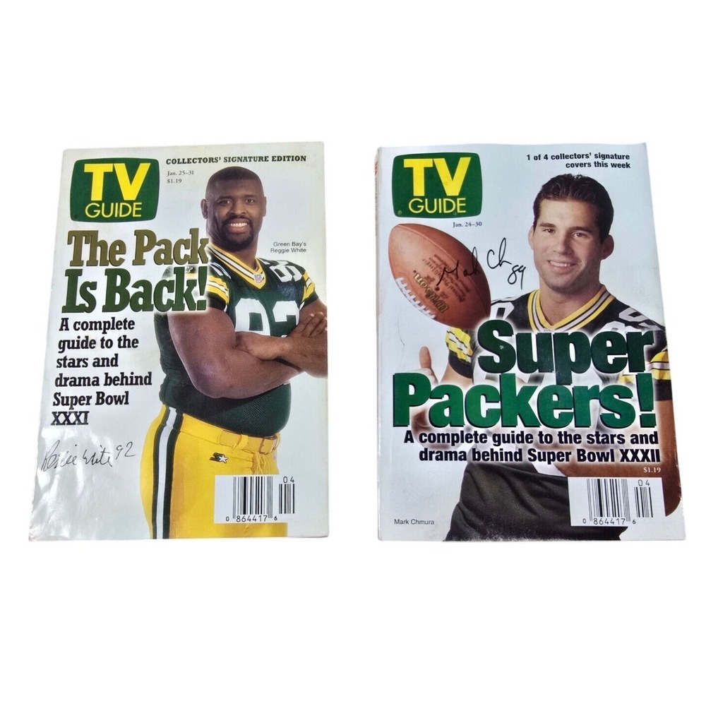 TV Guides Green Bay Wisconsin Packers 1997/1998 Mark‎ Chmura Reggie White
